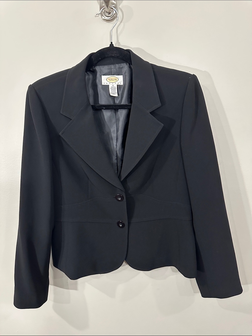 Talbots Black Women's Two-Button Tailored Blazer, Size 6 Petite